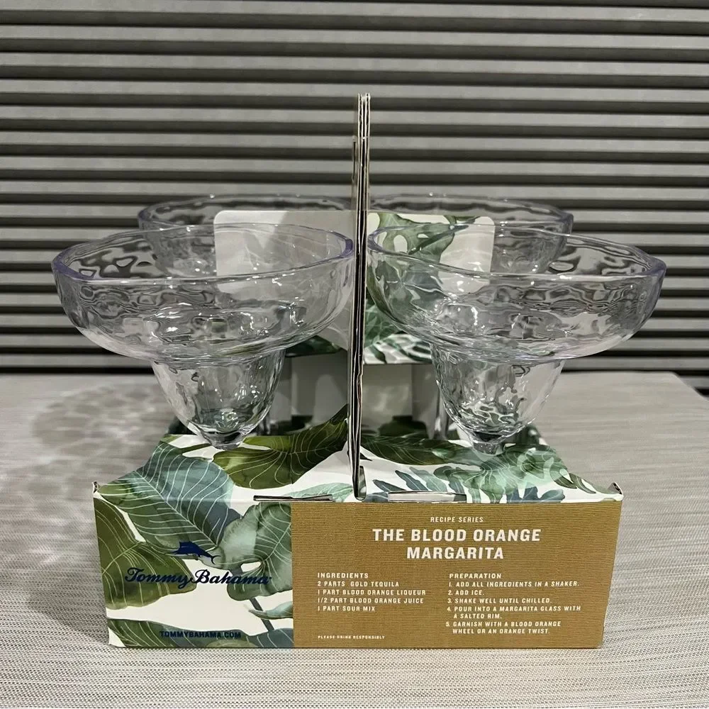 Tommy Bahama Clear Acrylic Drinkware Set